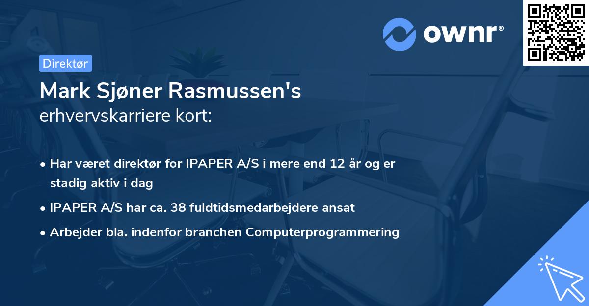 Mark Sjøner Rasmussen's erhvervskarriere kort
