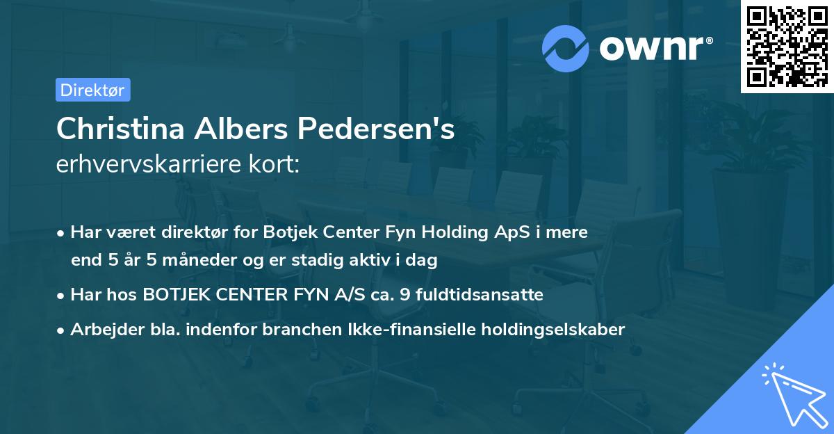 Christina Albers Pedersen's erhvervskarriere kort