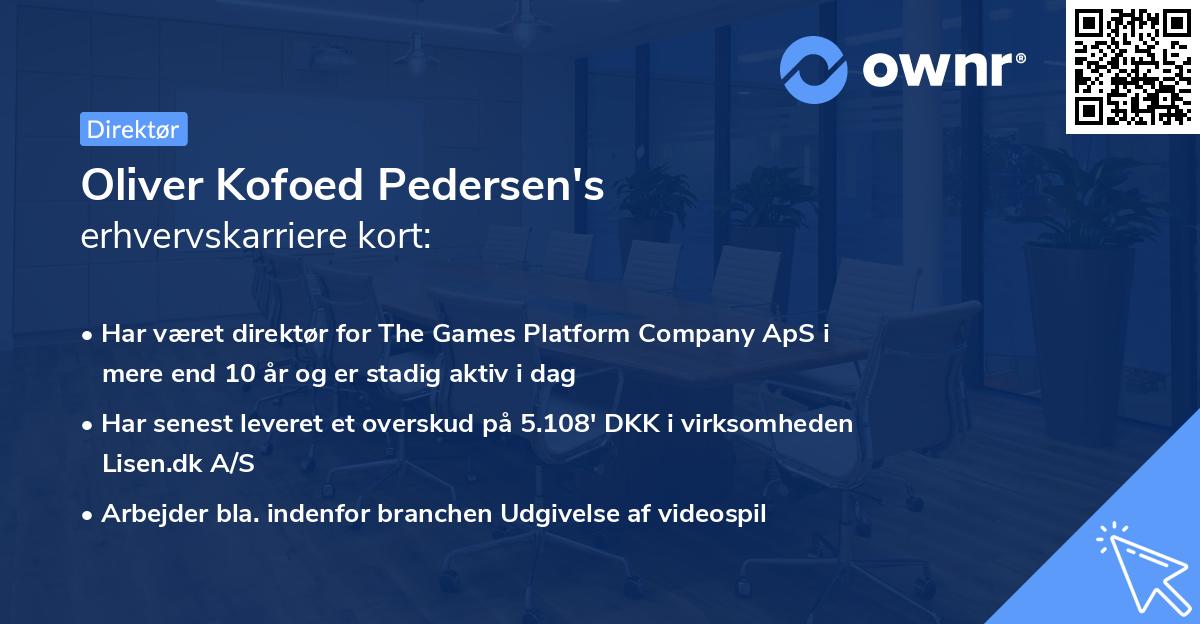 Oliver Kofoed Pedersen's erhvervskarriere kort