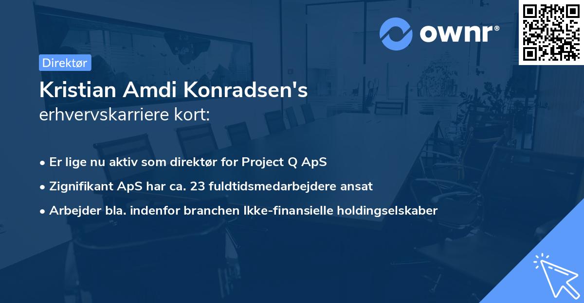 Kristian Amdi Konradsen's erhvervskarriere kort