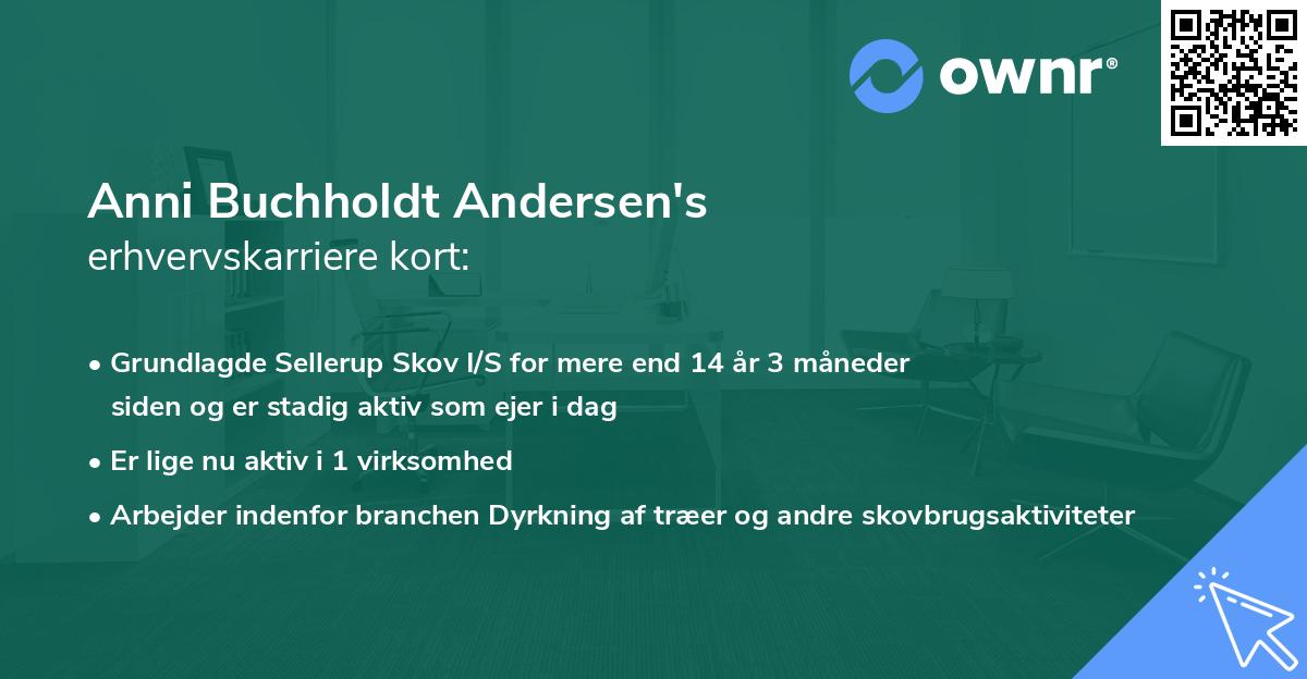 Anni Buchholdt Andersen's erhvervskarriere kort