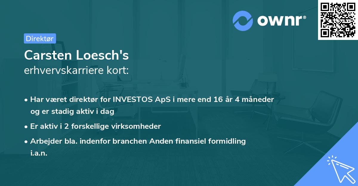 Carsten Loesch's erhvervskarriere kort