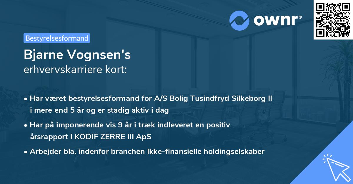 Bjarne Vognsen's erhvervskarriere kort