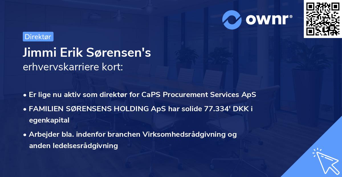 Jimmi Erik Sørensen's erhvervskarriere kort