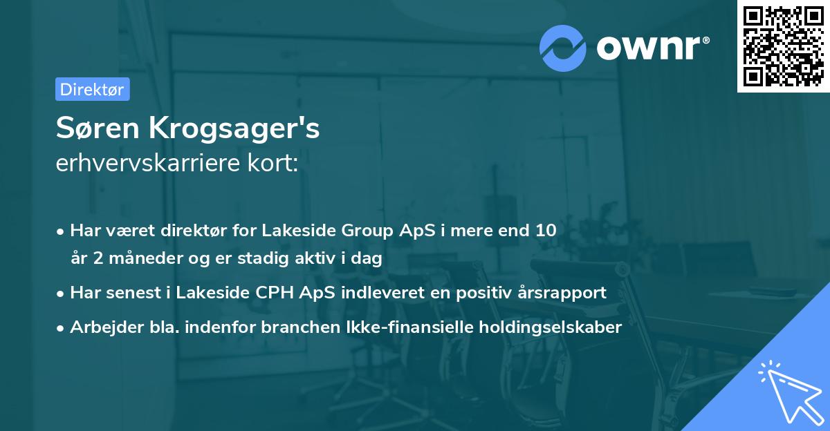 Søren Krogsager's erhvervskarriere kort