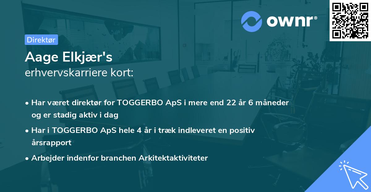 Aage Elkjær's erhvervskarriere kort