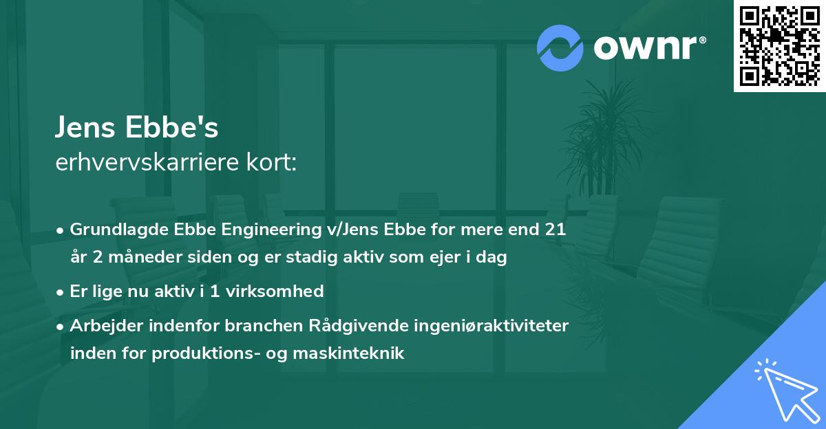 Jens Ebbe's erhvervskarriere kort