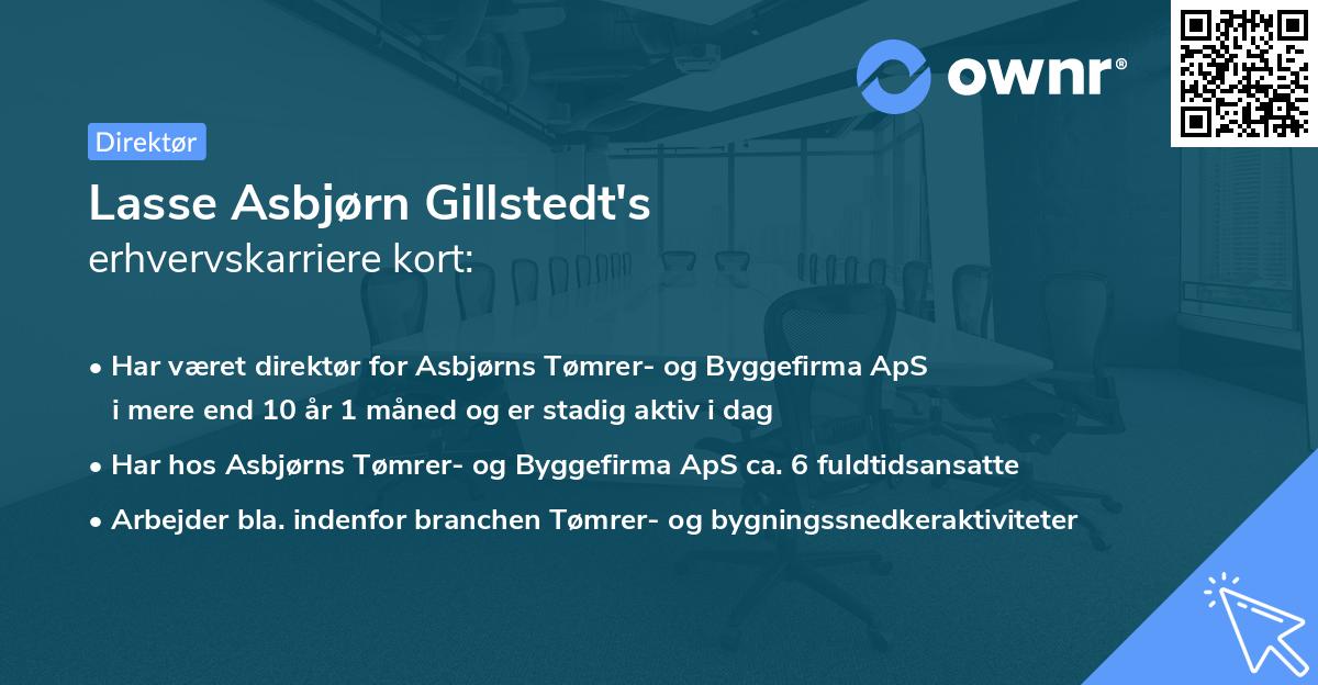 Lasse Asbjørn Gillstedt's erhvervskarriere kort
