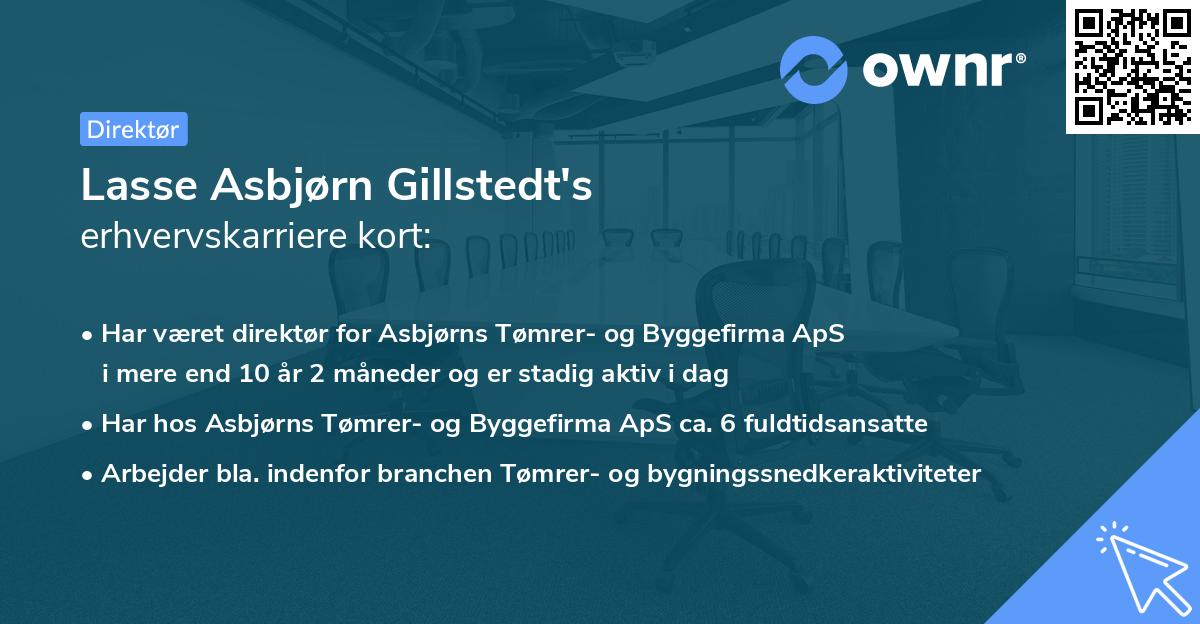 Lasse Asbjørn Gillstedt's erhvervskarriere kort