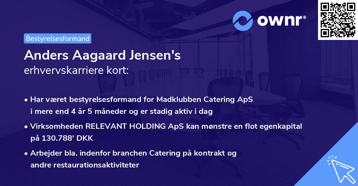 Anders Aagaard Jensen's erhvervskarriere kort