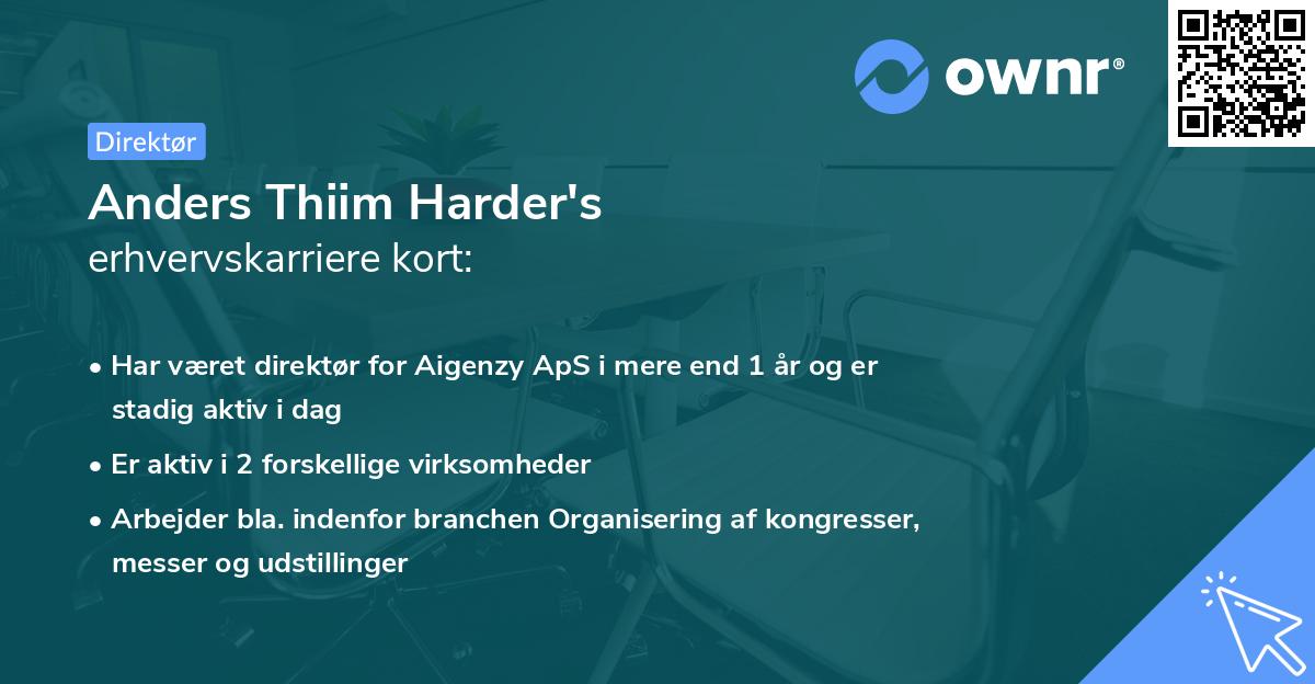 Anders Thiim Harder's erhvervskarriere kort