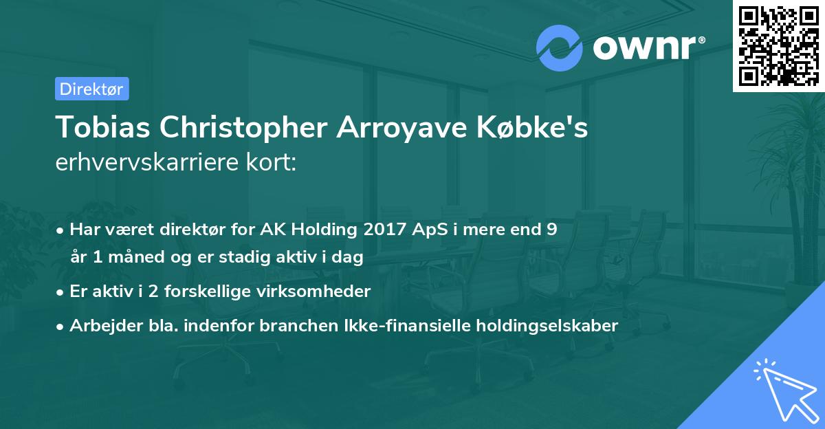 Tobias Christopher Arroyave Købke's erhvervskarriere kort