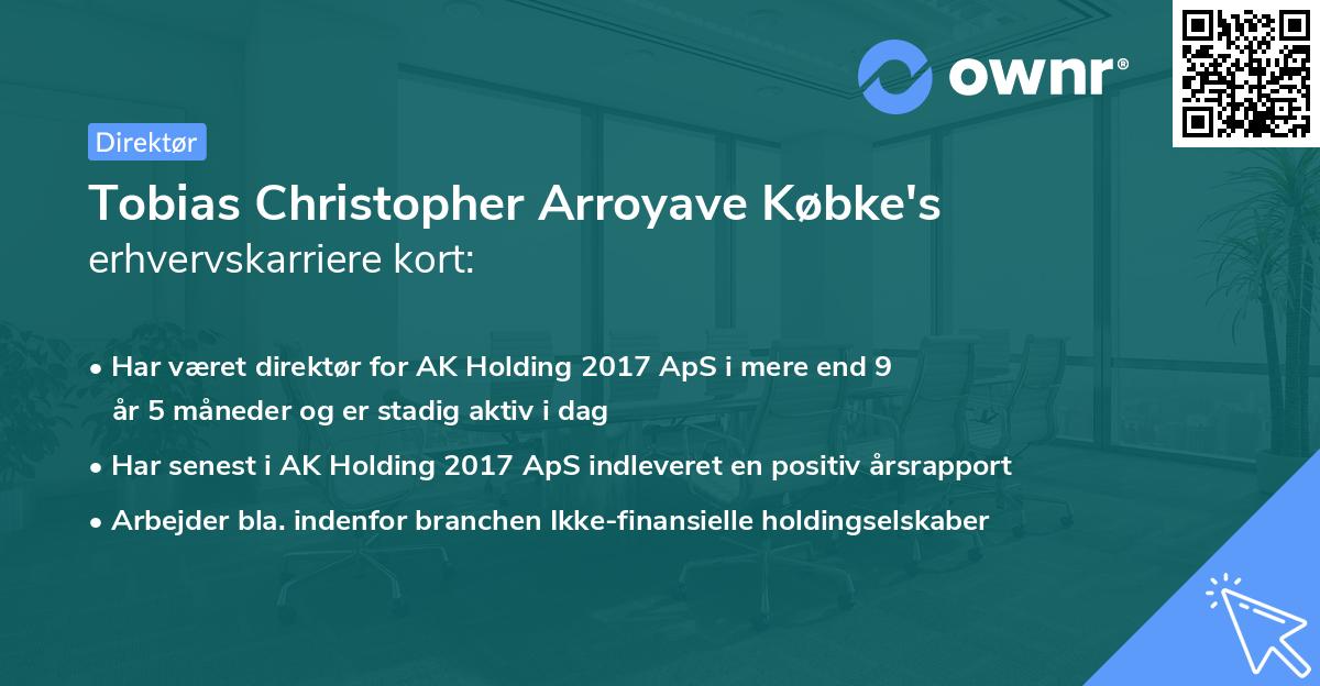 Tobias Christopher Arroyave Købke's erhvervskarriere kort