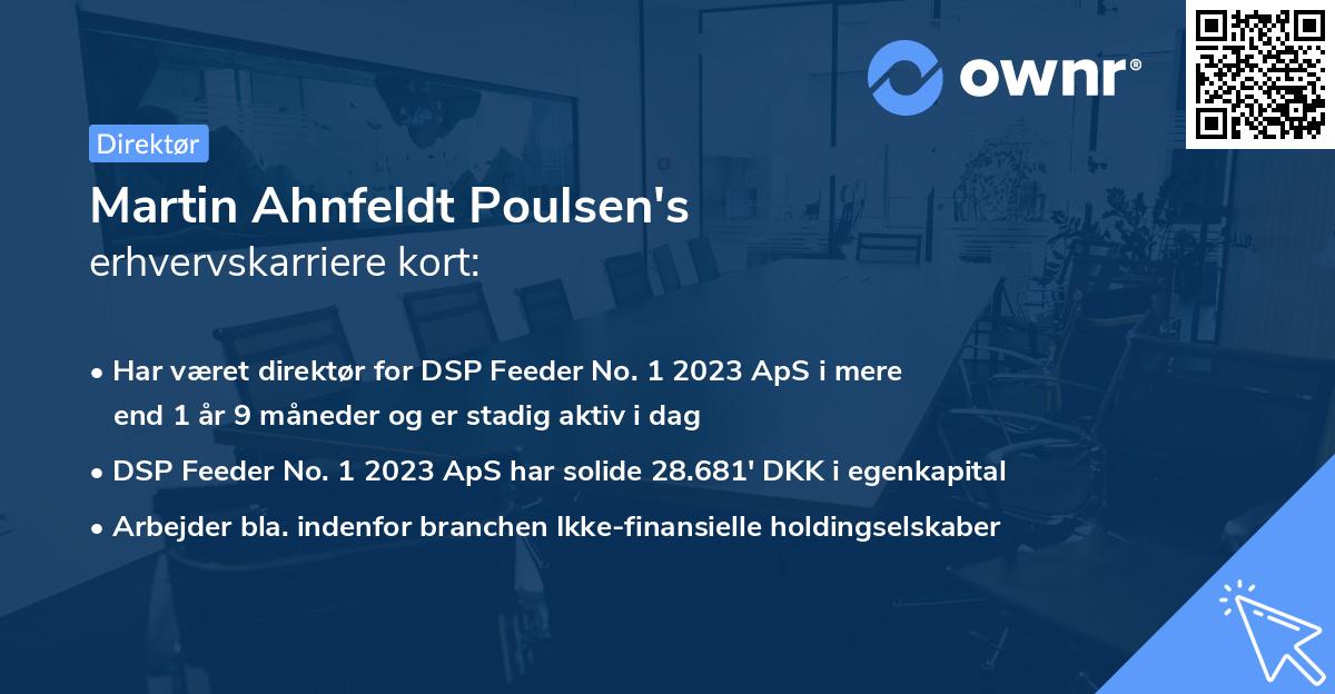 Martin Ahnfeldt Poulsen's erhvervskarriere kort