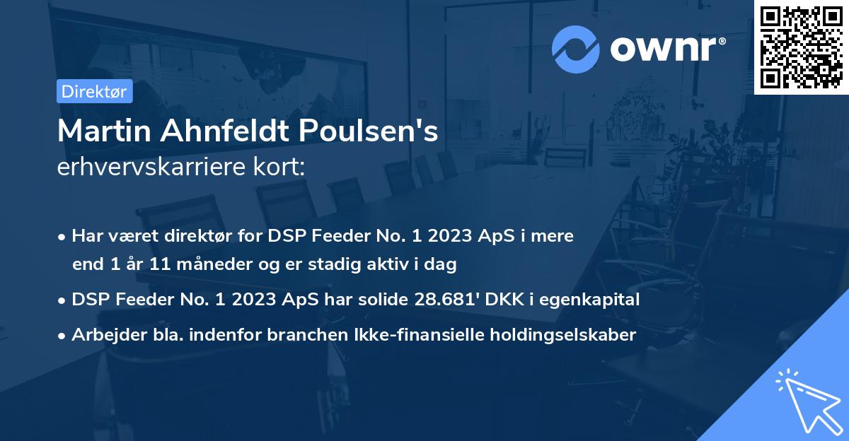 Martin Ahnfeldt Poulsen's erhvervskarriere kort