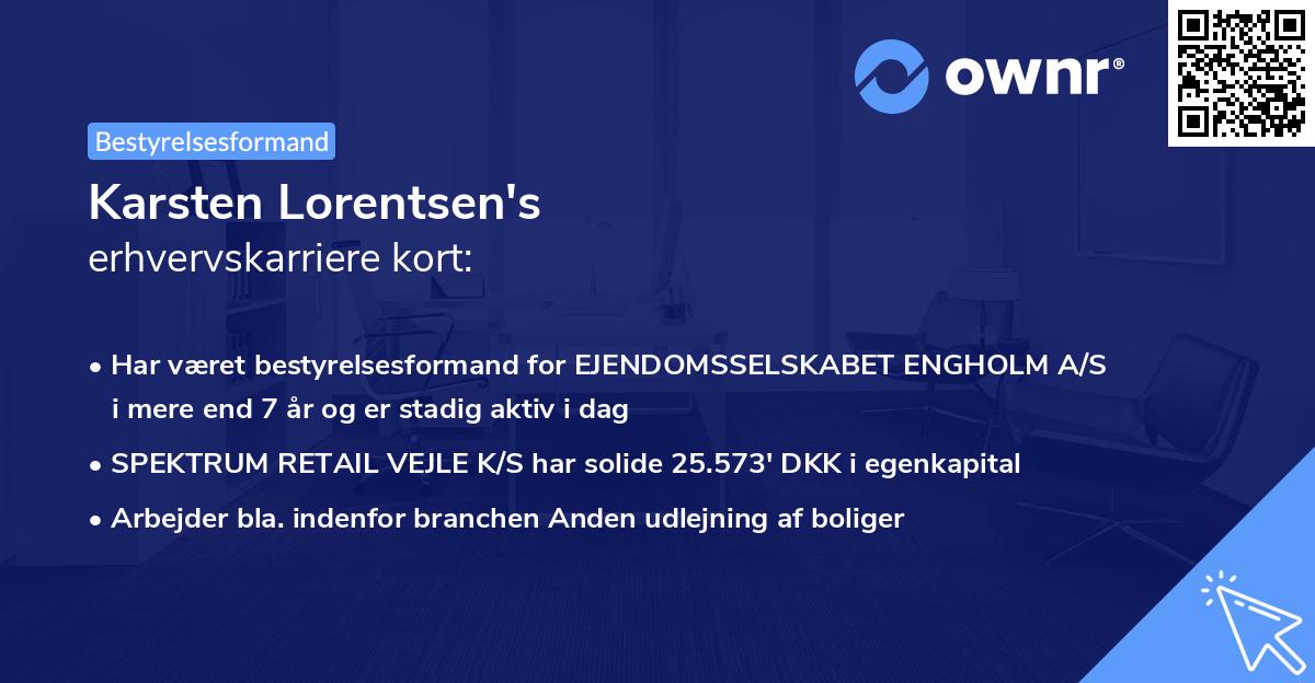 Karsten Lorentsen's erhvervskarriere kort
