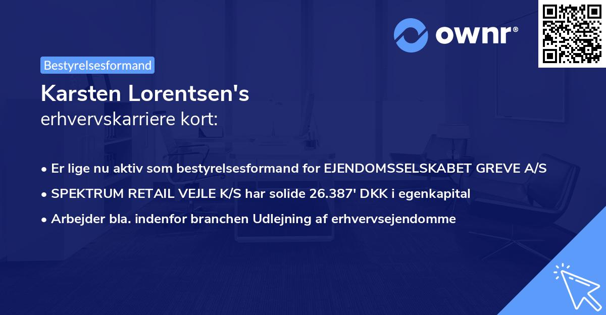 Karsten Lorentsen's erhvervskarriere kort