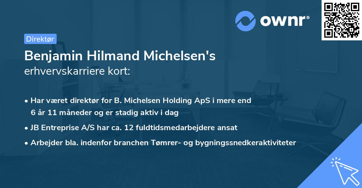 Benjamin Hilmand Michelsen's erhvervskarriere kort