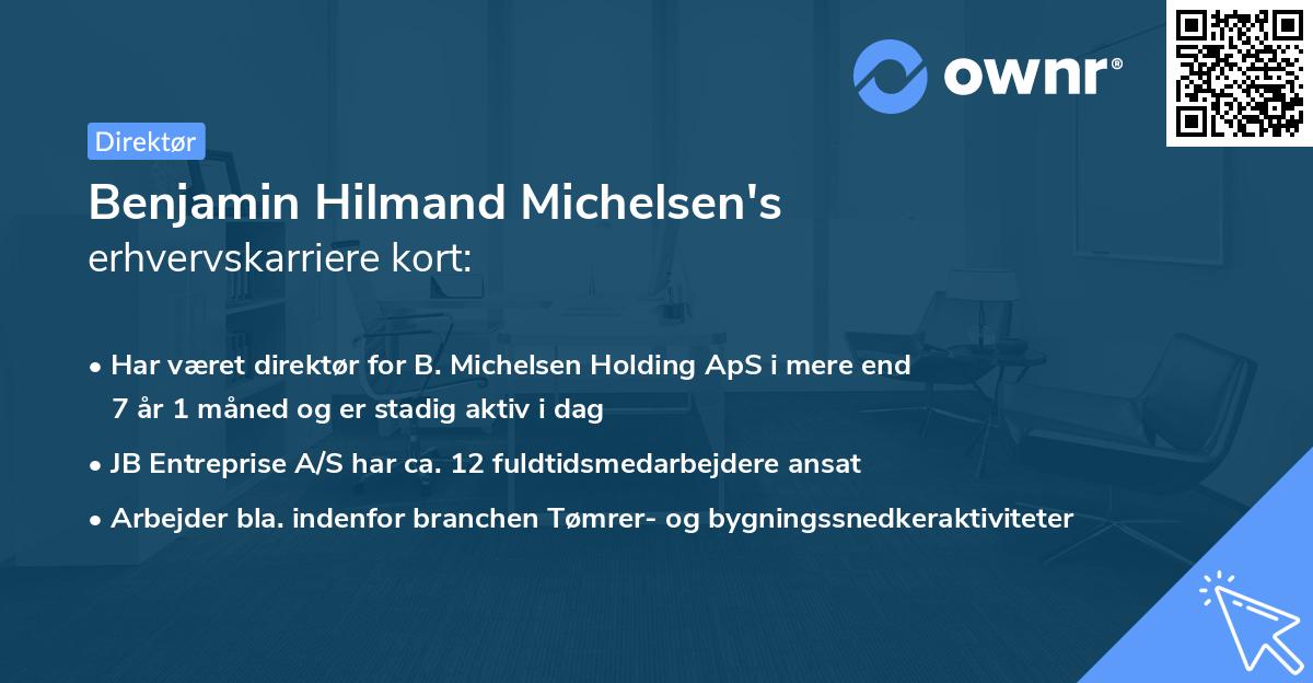 Benjamin Hilmand Michelsen's erhvervskarriere kort