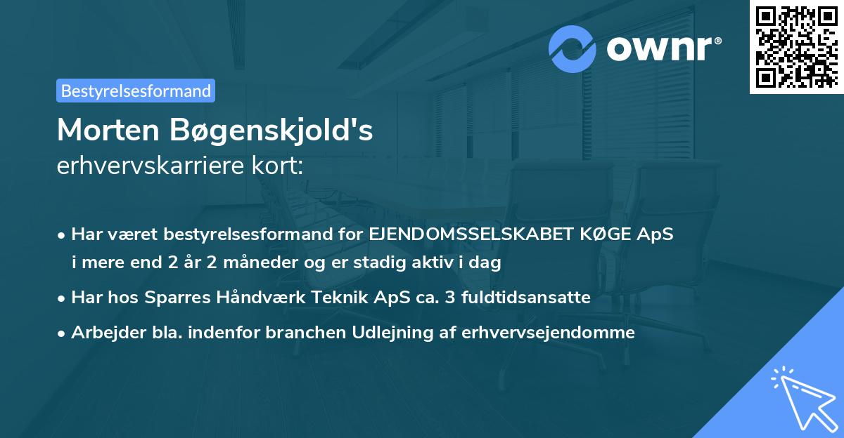 Morten Bøgenskjold's erhvervskarriere kort