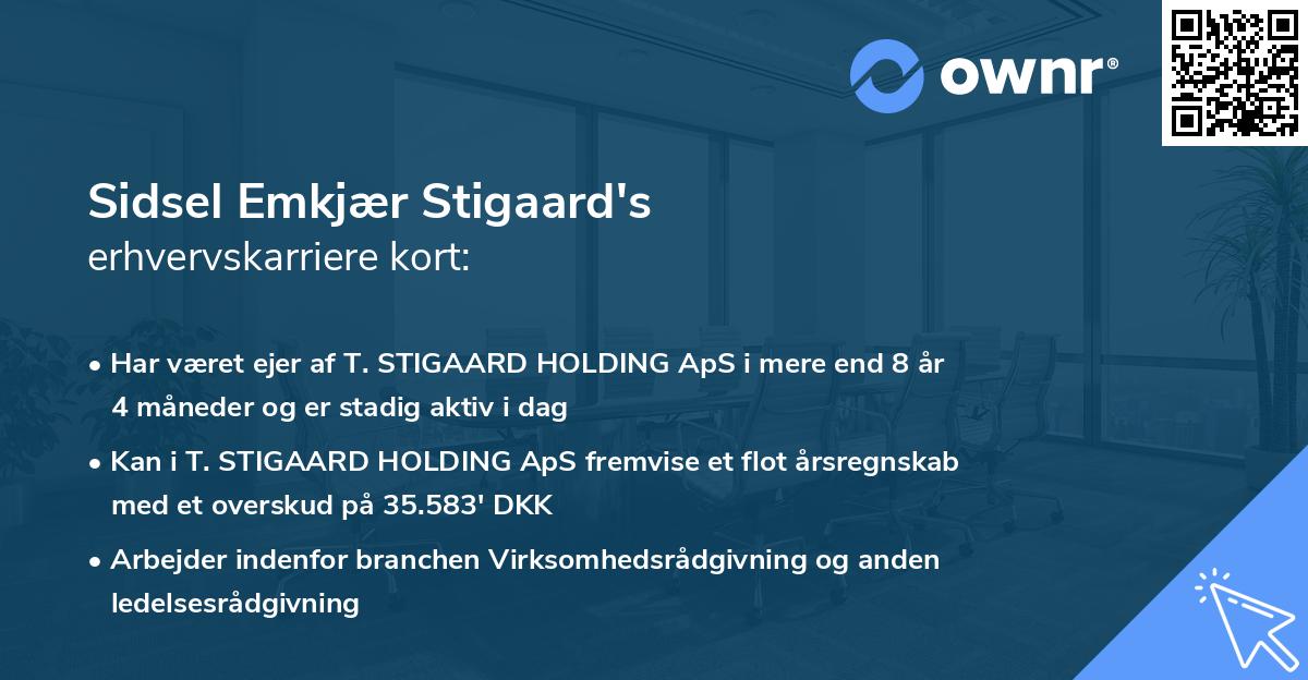 Sidsel Emkjær Stigaard's erhvervskarriere kort