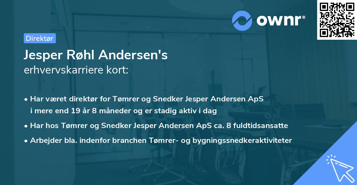 Jesper Røhl Andersen's erhvervskarriere kort