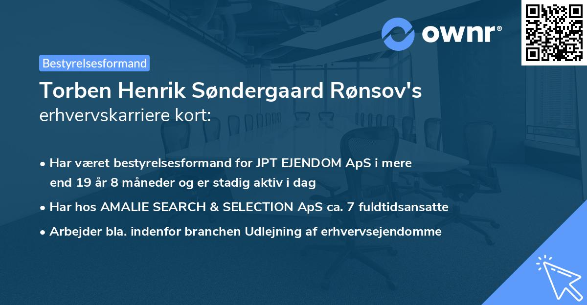 Torben Henrik Søndergaard Rønsov's erhvervskarriere kort
