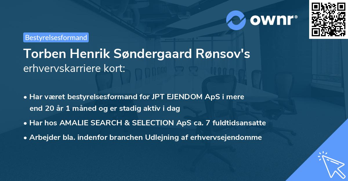 Torben Henrik Søndergaard Rønsov's erhvervskarriere kort