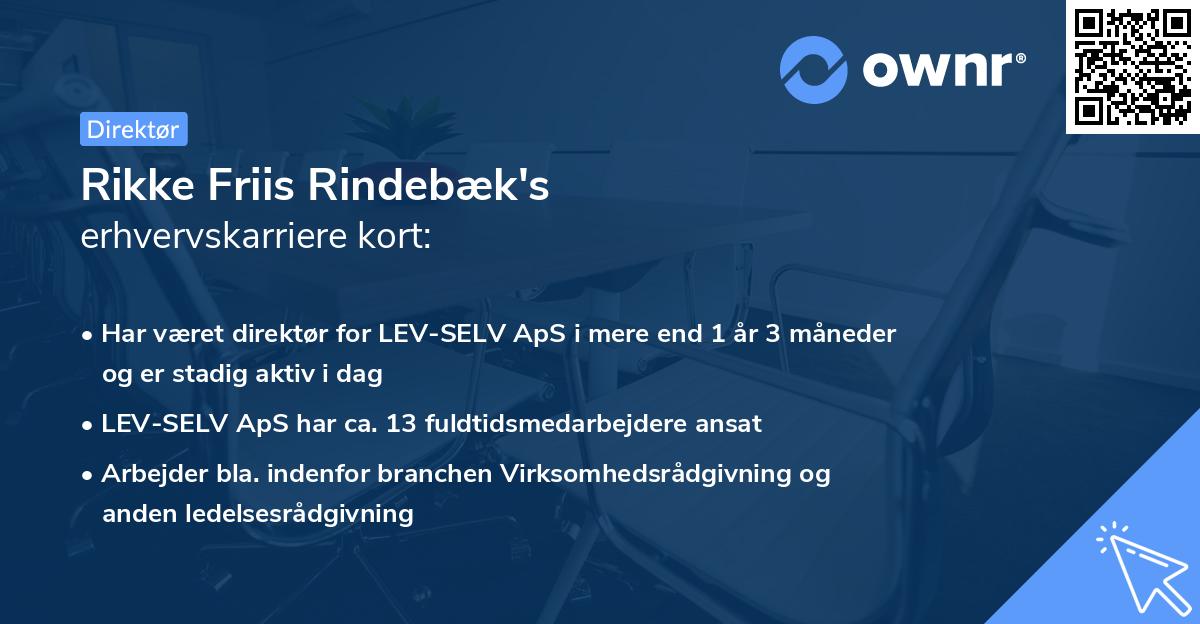 Rikke Friis Rindebæk's erhvervskarriere kort