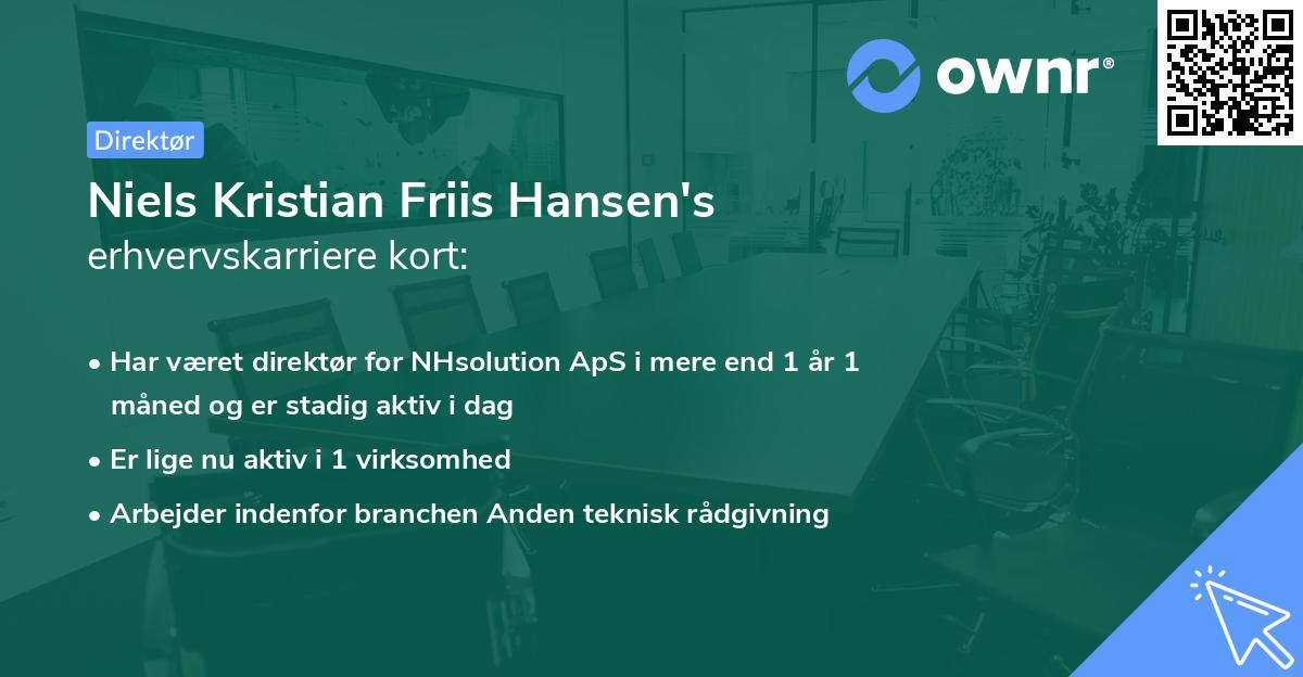 Niels Kristian Friis Hansen's erhvervskarriere kort