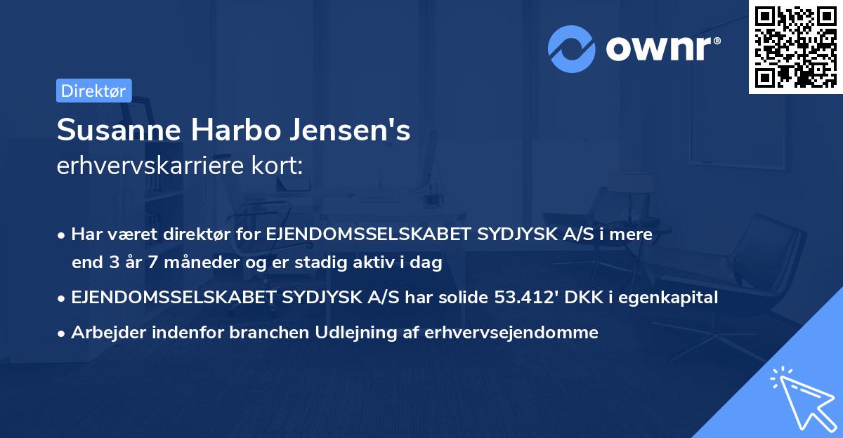 Susanne Harbo Jensen's erhvervskarriere kort