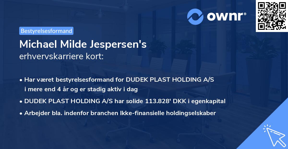 Michael Milde Jespersen's erhvervskarriere kort