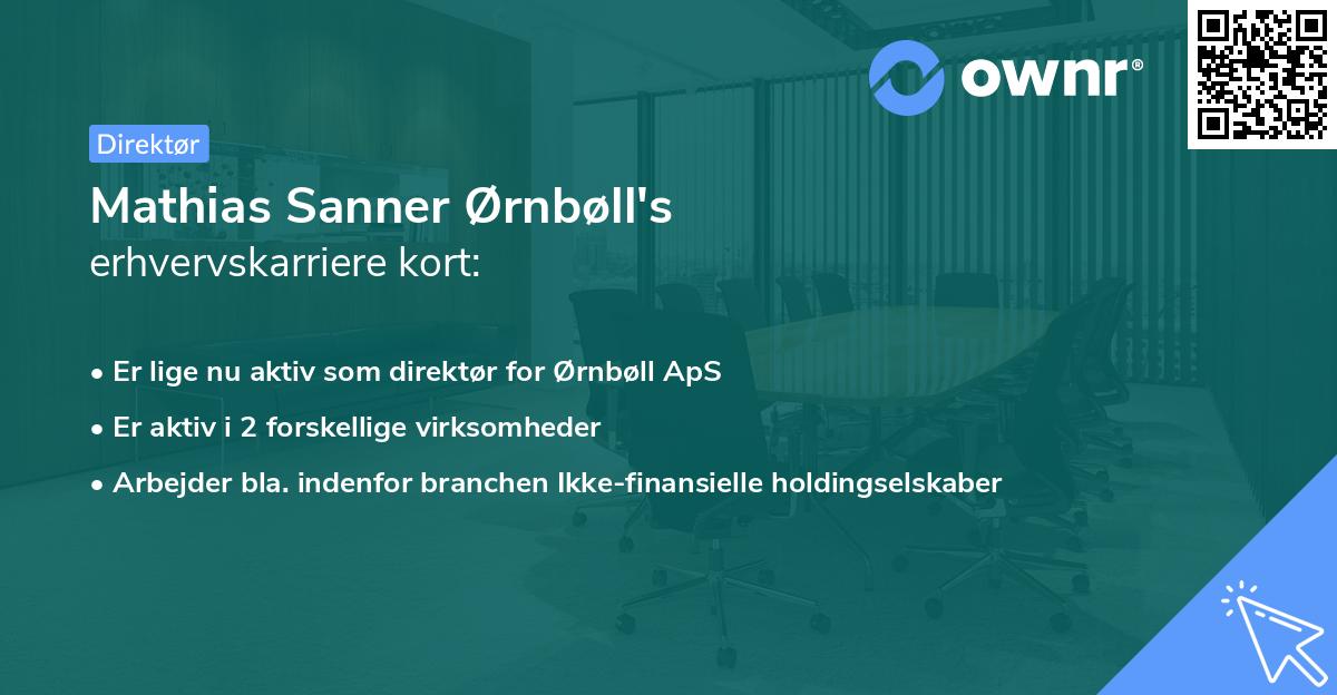 Mathias Sanner Ørnbøll's erhvervskarriere kort