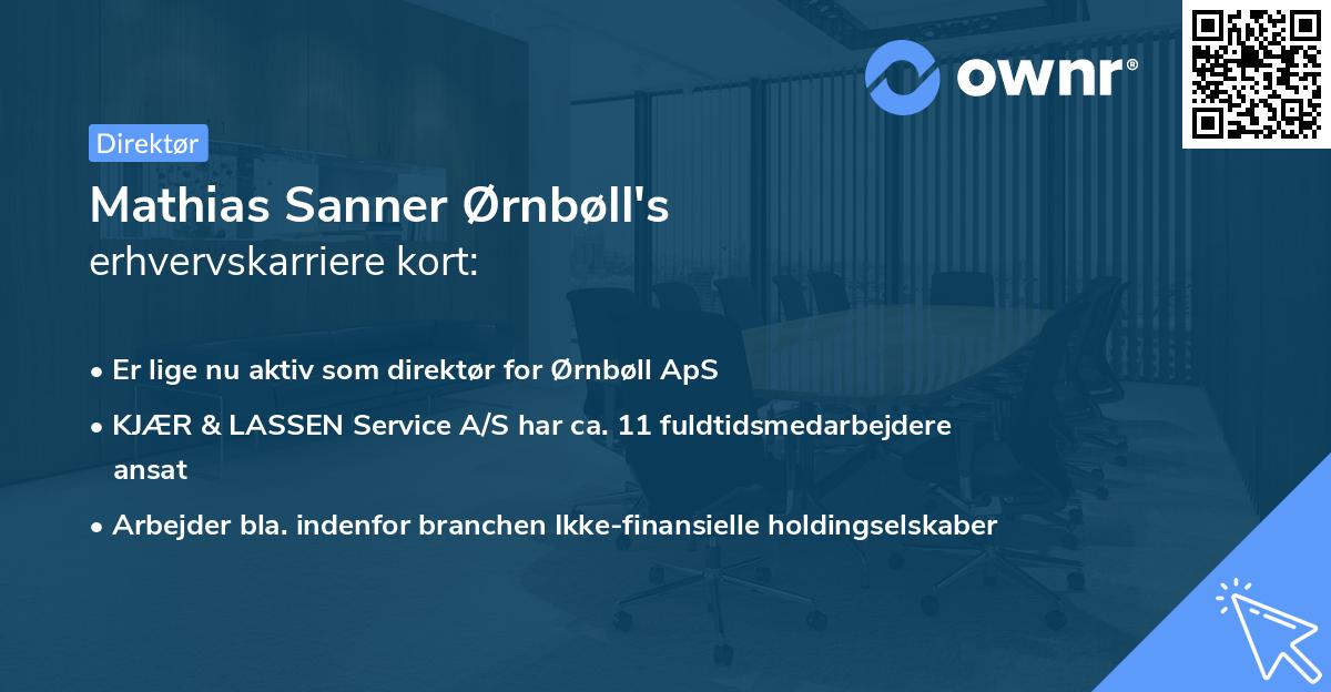 Mathias Sanner Ørnbøll's erhvervskarriere kort
