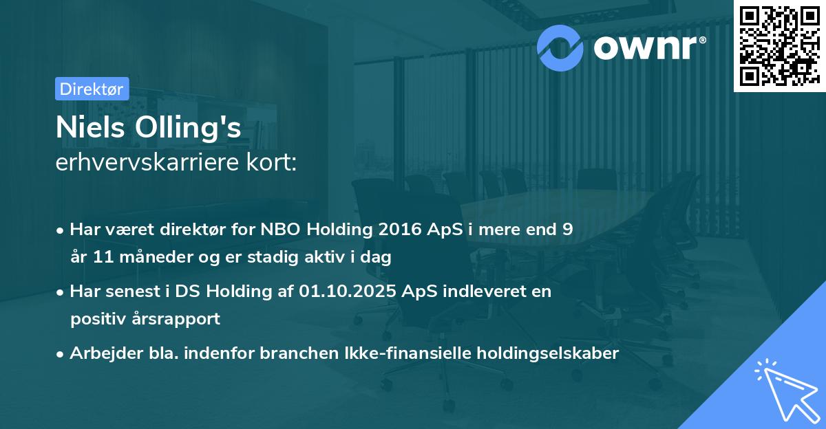Niels Olling's erhvervskarriere kort