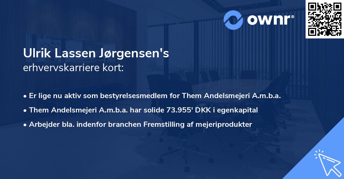 Ulrik Lassen Jørgensen's erhvervskarriere kort