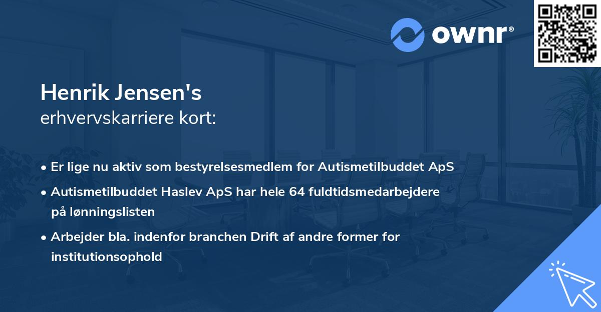 Henrik Jensen's erhvervskarriere kort