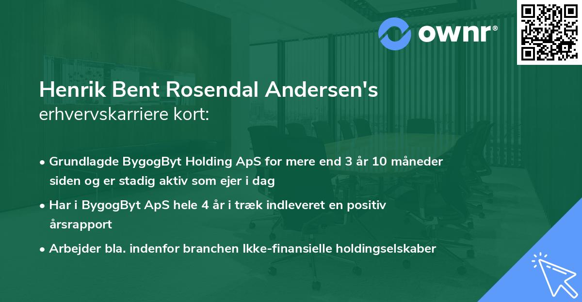 Henrik Bent Rosendal Andersen's erhvervskarriere kort