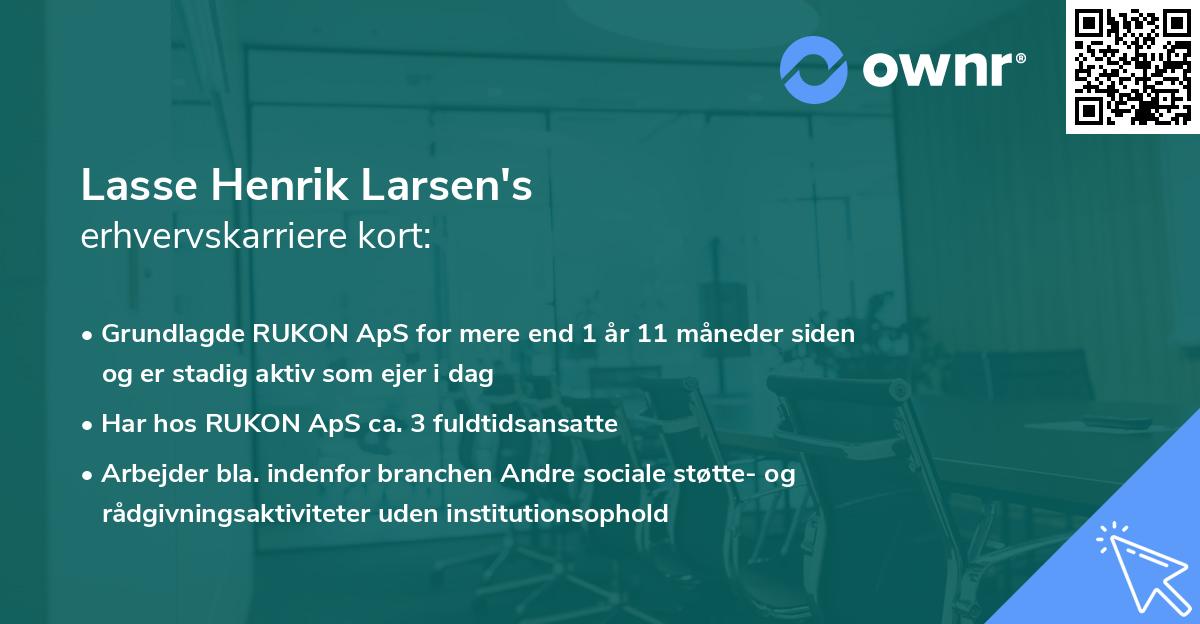 Lasse Henrik Larsen's erhvervskarriere kort