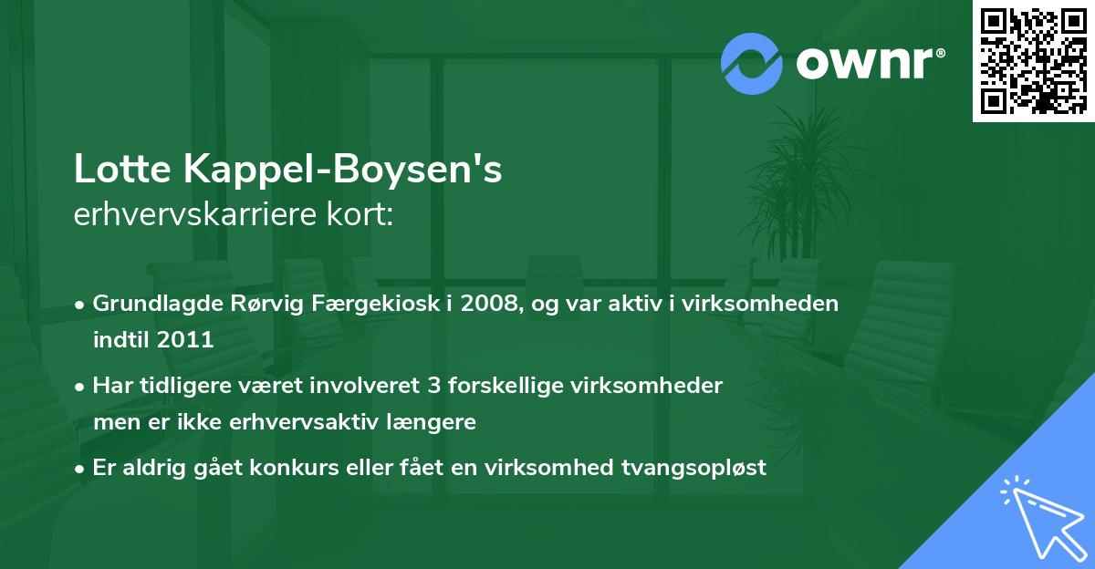 Lotte Kappel-Boysen's erhvervskarriere kort
