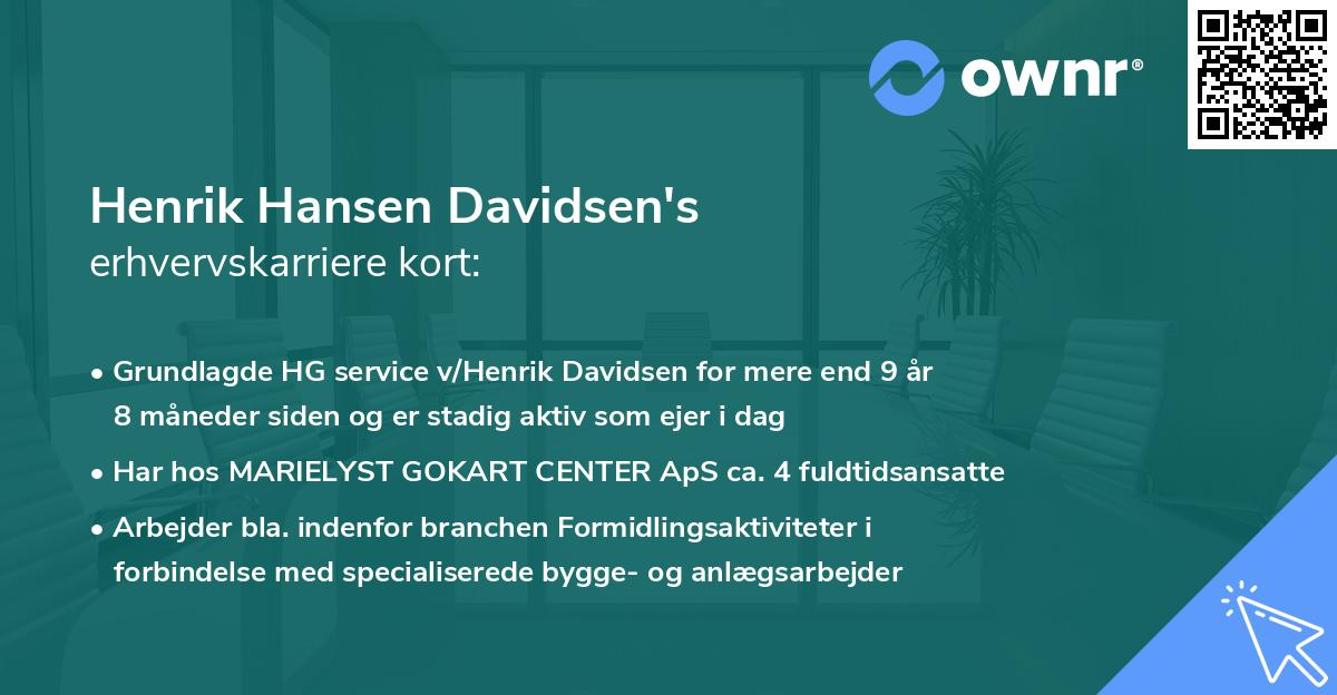 Henrik Hansen Davidsen's erhvervskarriere kort