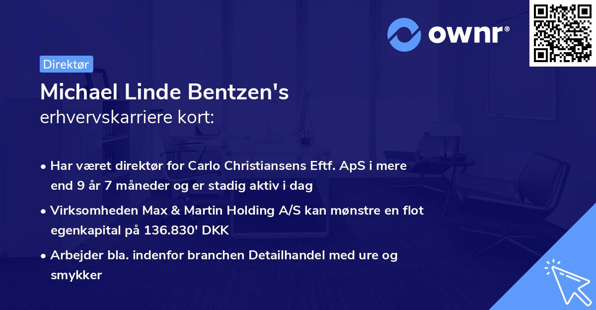 Michael Linde Bentzen's erhvervskarriere kort