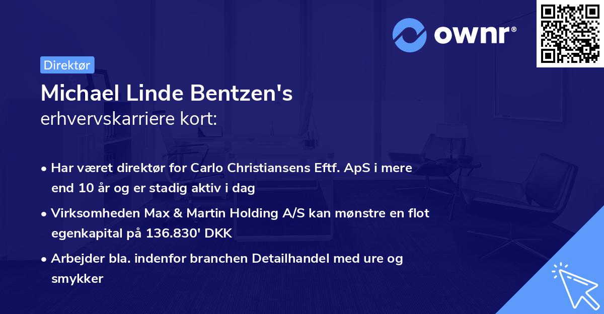 Michael Linde Bentzen's erhvervskarriere kort