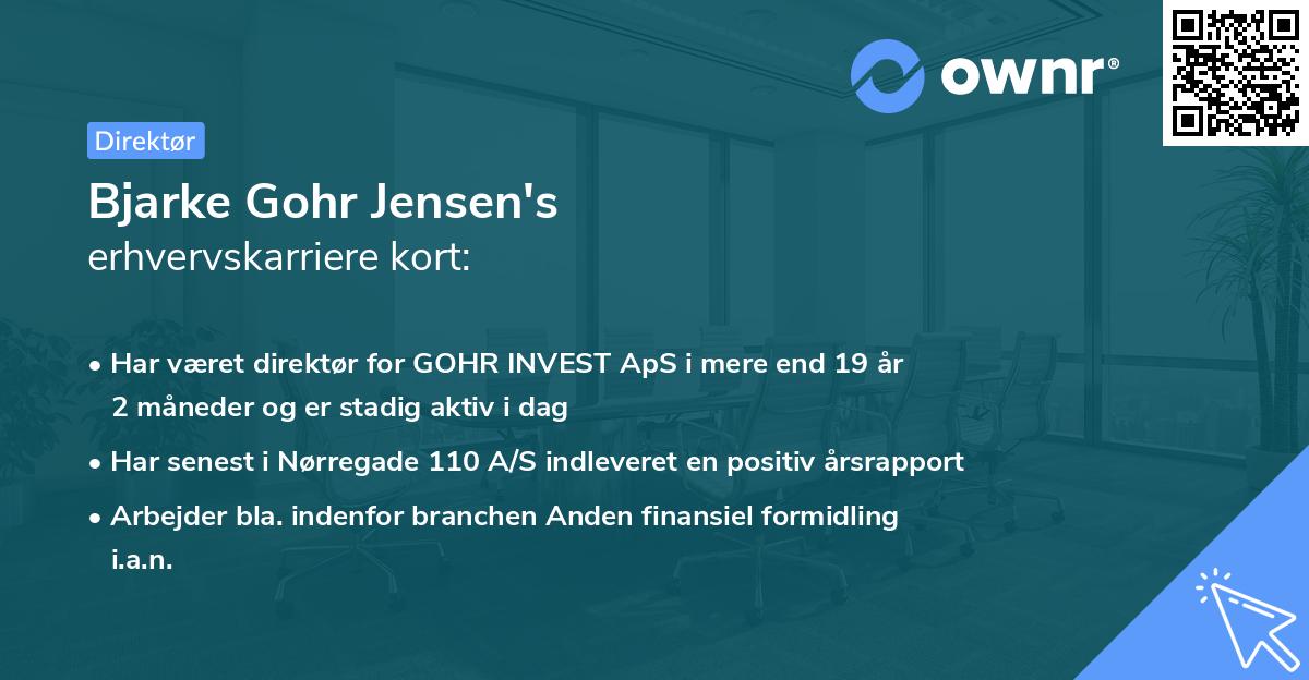 Bjarke Gohr Jensen's erhvervskarriere kort