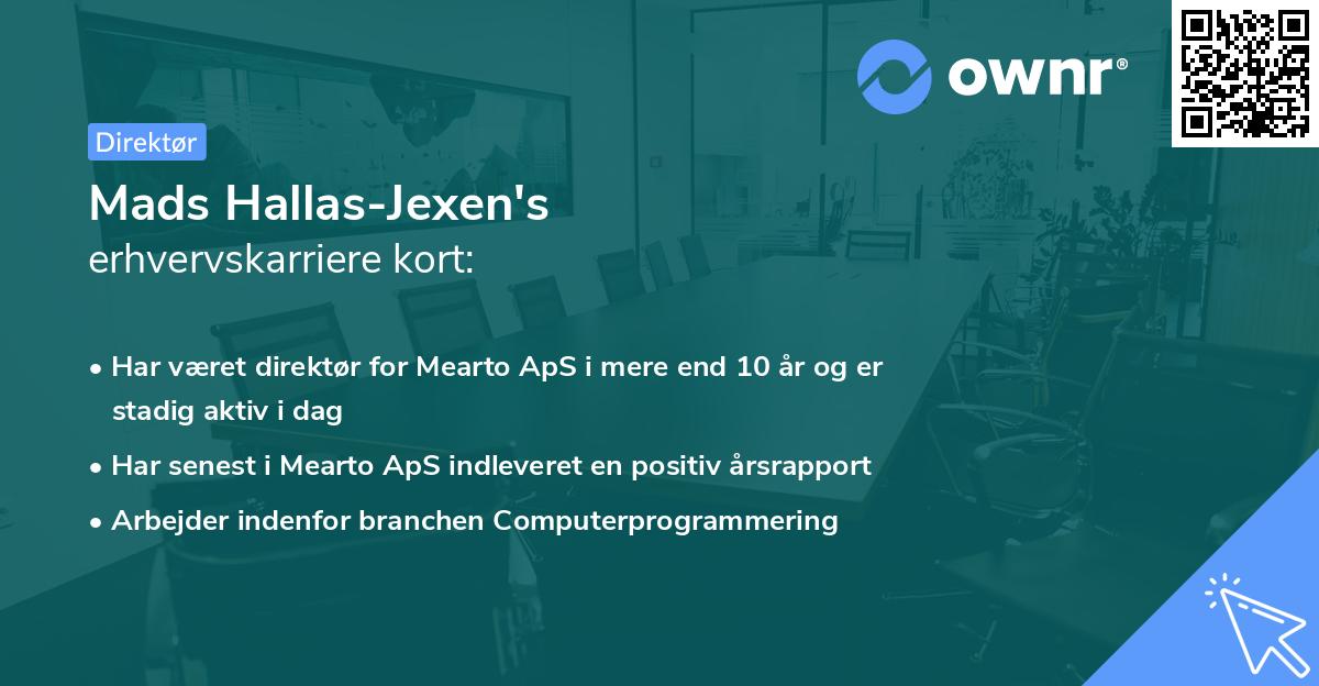 Mads Hallas-Jexen's erhvervskarriere kort