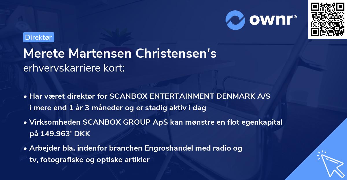 Merete Martensen Christensen's erhvervskarriere kort