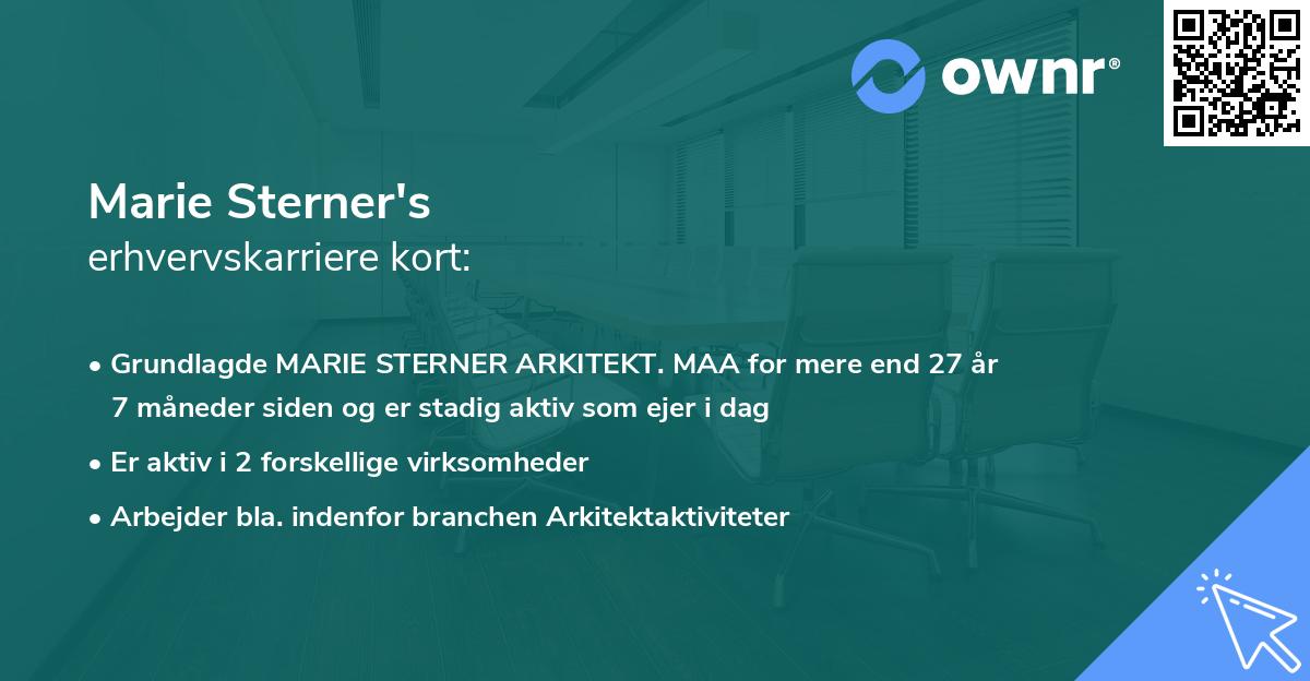 Marie Sterner's erhvervskarriere kort