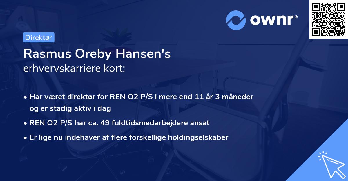 Rasmus Oreby Hansen's erhvervskarriere kort