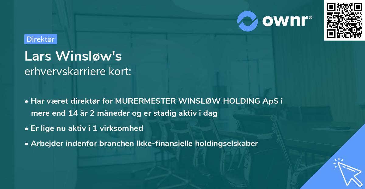 Lars Winsløw's erhvervskarriere kort