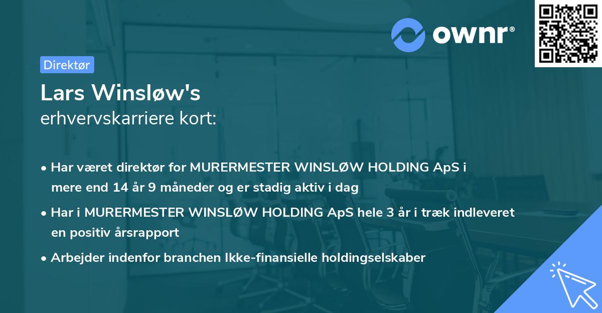 Lars Winsløw's erhvervskarriere kort
